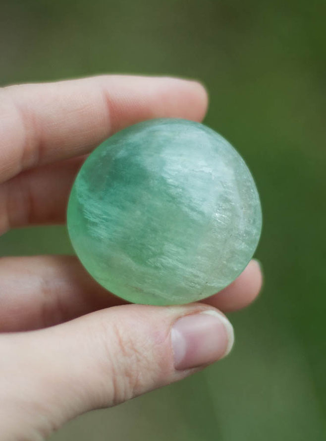 Green Fluorite Palm Stone